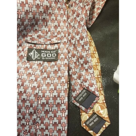 (2) Man of God MOG Neckties Christian Brown & Mauve Religious Dress Fashion - Picture 5 of 6